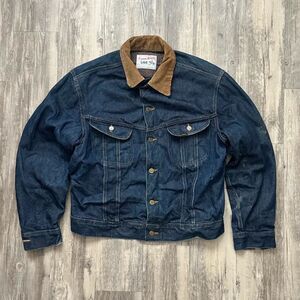 Vintage 60s 70s Lee Storm Rider Dark Wash Denim Jacket Size 42/44